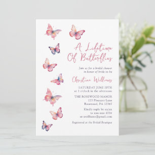 Lifetime of Butterflies Bridal Shower Invitation
