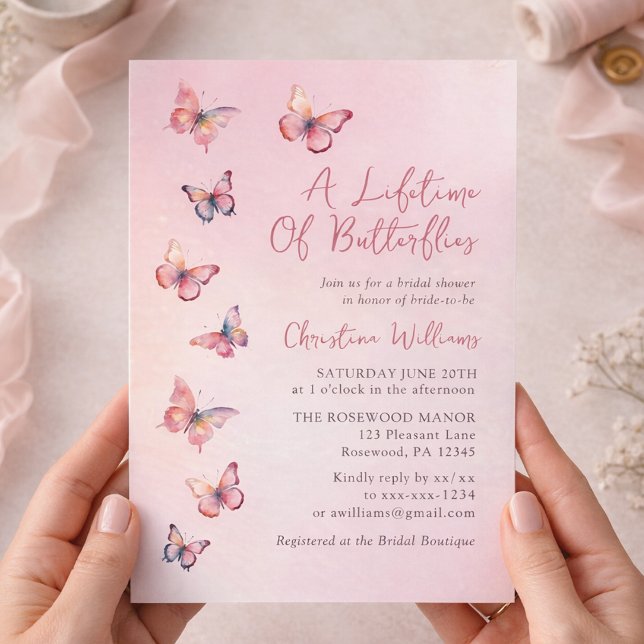 Lifetime of Butterflies Bridal Shower Invitation (Creator Uploaded)