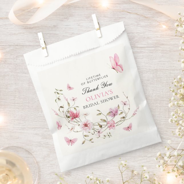 Lifetime of Butterflies Floral Bridal Shower Favour Bag (Clipped)