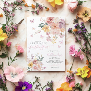 Lifetime of Butterflies Floral Bridal Shower Invitation