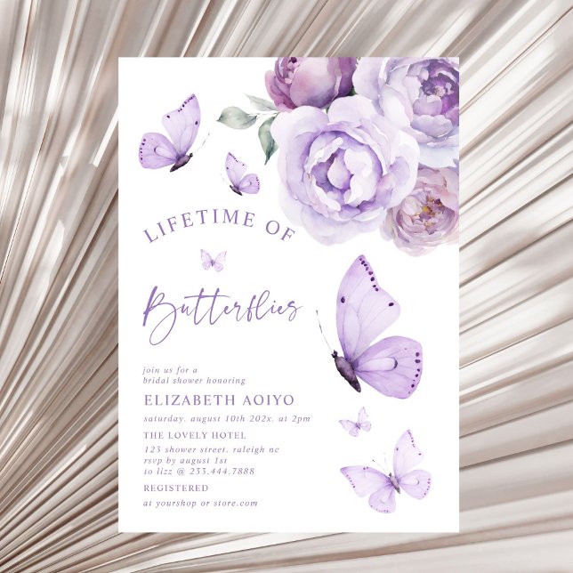 Lifetime of  Butterflies  Floral Bridal Shower Invitation (Creator Uploaded)