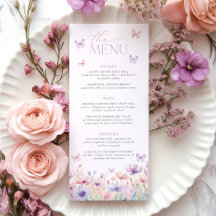 Lifetime of Butterflies Pastel Bridal Shower Menu