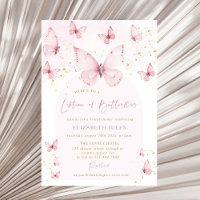 Lifetime of Butterflies Pink Gold Bridal Shower