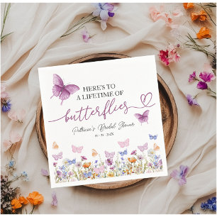 Lifetime of Butterflies Wildflower Bridal Shower  Napkin
