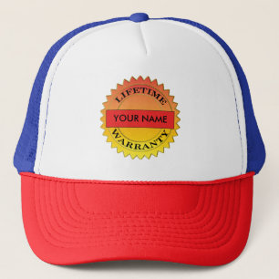 Lifetime Warranty Symbol Your Name Trucker Hat