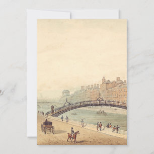Liffey Bridge in Dublin by Samuel Frederick Brocas Invitation