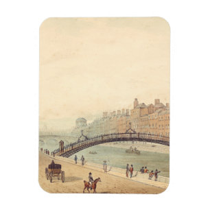 Liffey Bridge in Dublin by Samuel Frederick Brocas Magnet