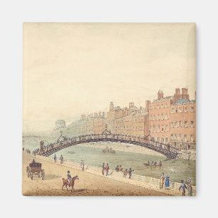 Liffey Bridge in Dublin by Samuel Frederick Brocas Magnet