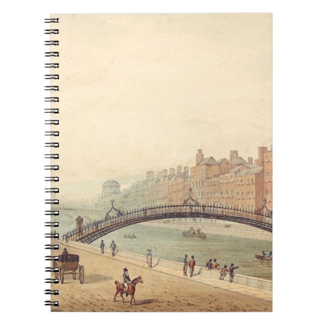Liffey Bridge in Dublin by Samuel Frederick Brocas Notebook (Front)
