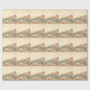 Liffey Bridge in Dublin by Samuel Frederick Brocas Wrapping Paper