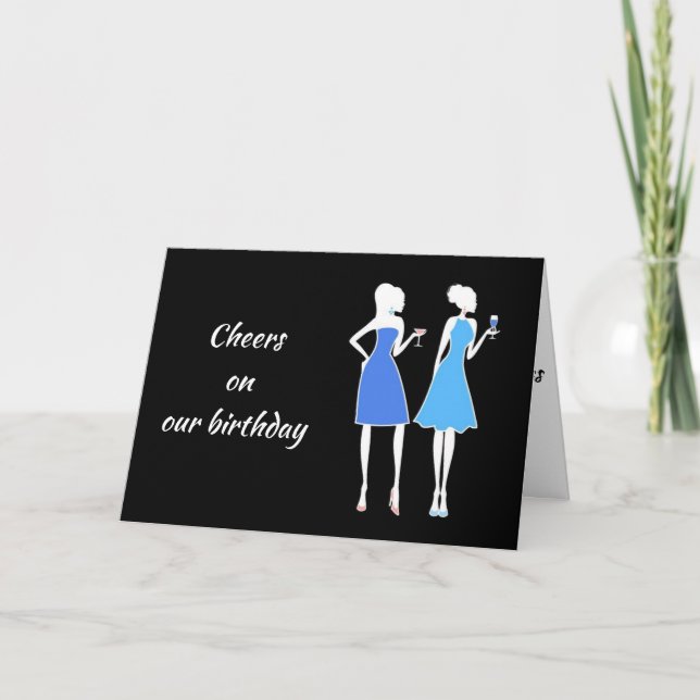 **LIFT A GLASS AND CHEERS** ON SHARED BIRTHDAY* CARD (Front)