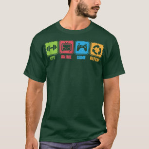 Lift, Anime, Video Games, Repeat Gym Motivational T-Shirt
