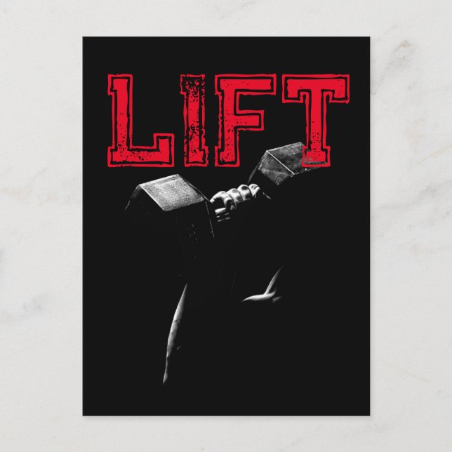 Lift Bodybuilding Fitness Motivational Postcard (Front)
