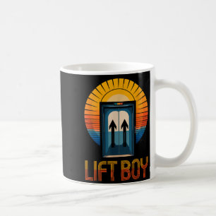 Lift Boy Retro Elevator Design Funny Vintage Style Coffee Mug
