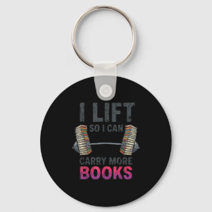 Lift can carry more books funny book lover gym key ring