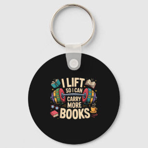 Lift can carry more books reading humour gyming key ring