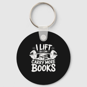 Lift can carry more books reading lover fitness key ring