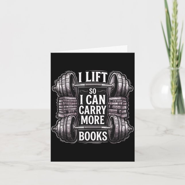 Lift can carry more books reading lovers reader card (Front)