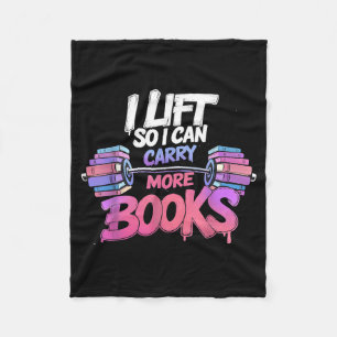 Lift can carry more books reading lovers reader fleece blanket