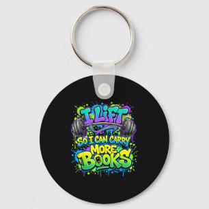 Lift can carry more books reading lovers reader key ring