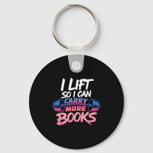 Lift can carry more books reading lovers reader key ring