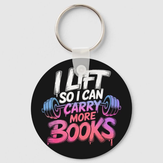 Lift can carry more books reading lovers reader key ring (Front)