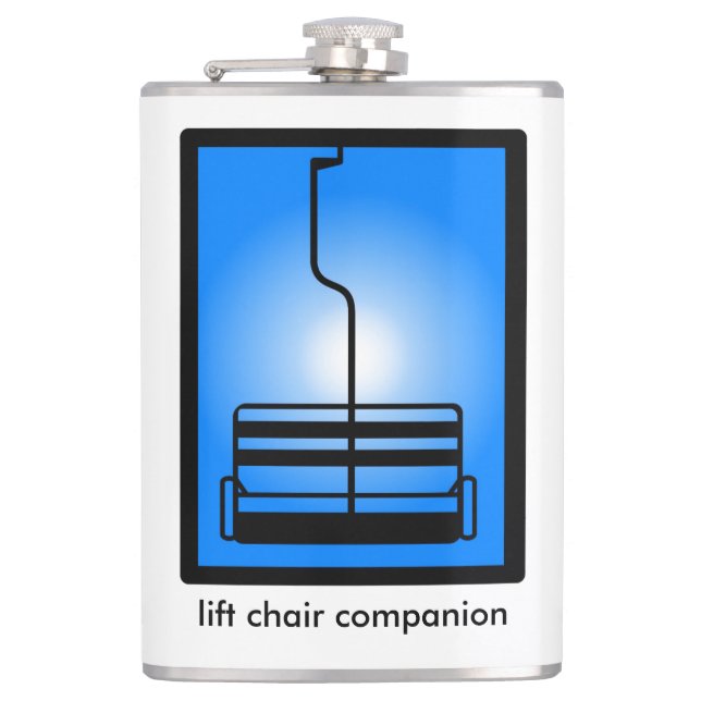 lift chair companion flask  by champagne horizon (Front)