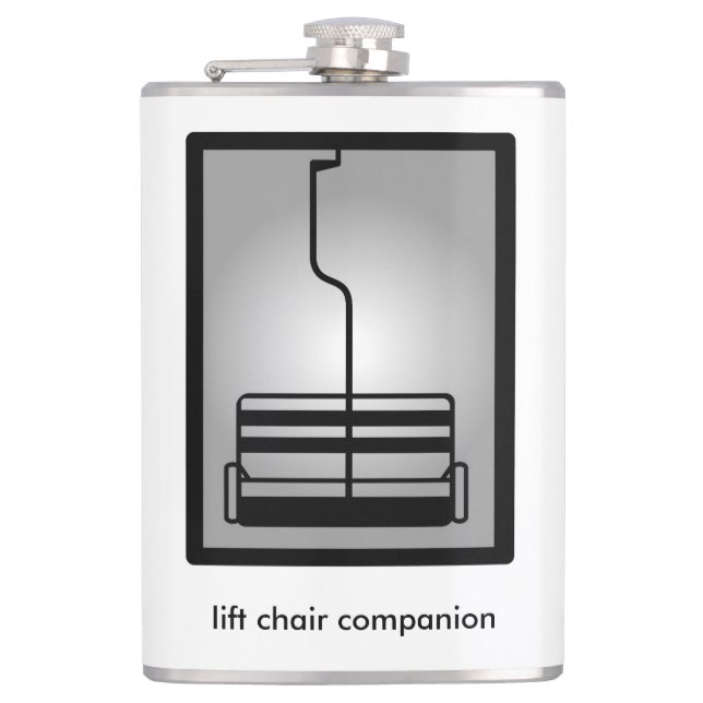 lift chair companion flask  by champagne horizon (Front)