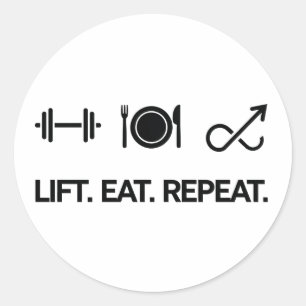 Lift. Eat. Repeat. - Motivational Fitness Design Classic Round Sticker