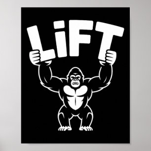 Lift Gorilla Word Art - Bodybuilding  Poster
