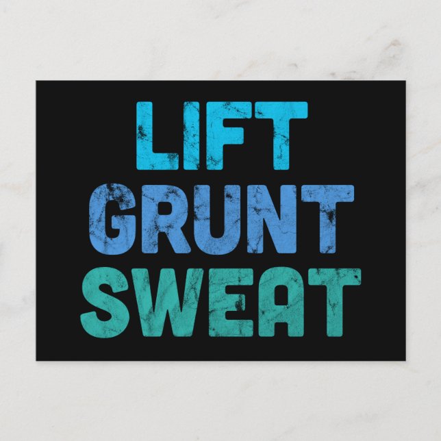 Lift Grunt Sweat Bodybuilder Gym Exercise Postcard (Front)