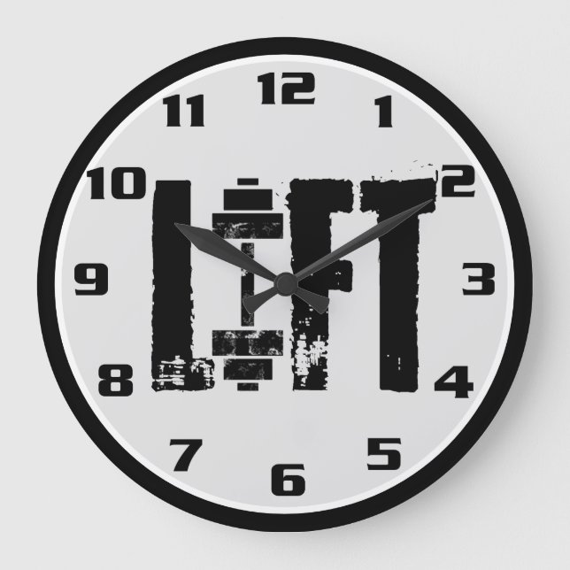 LIFT GYM Weightlifting BODYBUILDING Large Clock (Front)