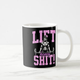 Lift Heavy 1 Funny Gym Workout Tee Powerlifting Hu Coffee Mug