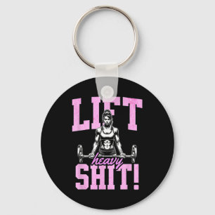 Lift Heavy 1 Funny Gym Workout Tee Powerlifting Hu Key Ring