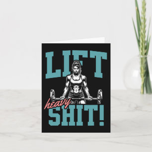 Lift Heavy 2 Funny Gym Workout Tee Powerlifting Hu Card