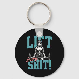 Lift Heavy 2 Funny Gym Workout Tee Powerlifting Hu Key Ring