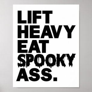 Lift Heavy Eat Spooky Funny Halloween Adult Workou Poster