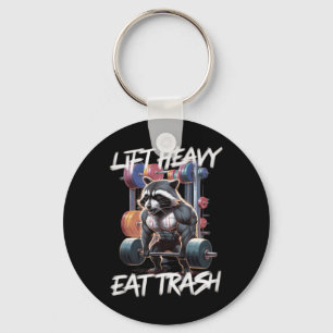 Lift Heavy Eat Trash Weightlifting Bodybuilding Gy Key Ring