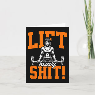 Lift Heavy Funny Gym Workout Tee Powerlifting Humo Card