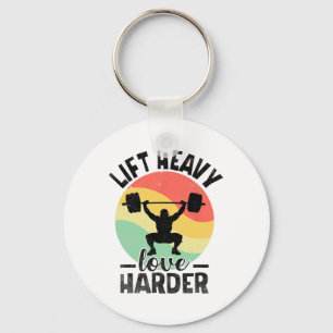 Lift Heavy Love Harder Weight Weightlifter Bodybui Key Ring