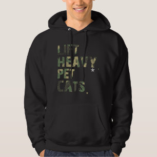 Lift Heavy Pet Cats American Flag Military Weightl Hoodie