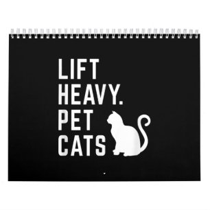 Lift Heavy Pet Cats - Funny Gym Workout Calendar