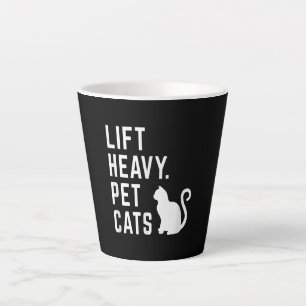 Lift Heavy Pet Cats - Funny Gym Workout Latte Mug