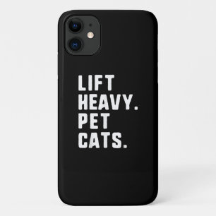 Lift Heavy Pet Cats Funny Gym Workout Lifting Gift iPhone 11 Case