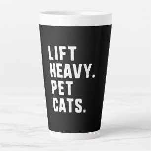 Lift Heavy Pet Cats Funny Gym Workout Lifting Gift Latte Mug