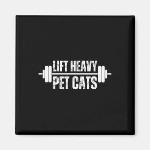 Lift Heavy Pet Cats Weightlifter Gym Barbell Cat O Magnet