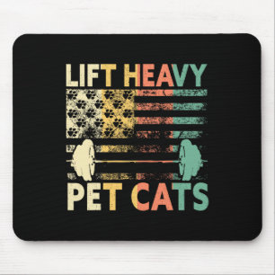 Lift Heavy Pet Cats Weightlifting Cat Owner Weight Mouse Pad