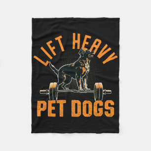 Lift Heavy Pet Dogs Gym Dog Lover Weightlifting Bo Fleece Blanket