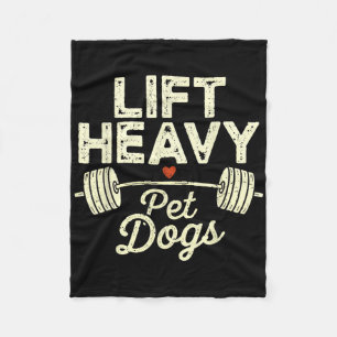 Lift Heavy Pet Dogs Gym Weightlifters Bodybuilding Fleece Blanket