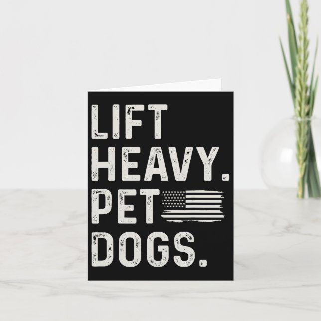 Lift Heavy Pet Dogs Weightlifting Bodybuilding Fit Card (Front)